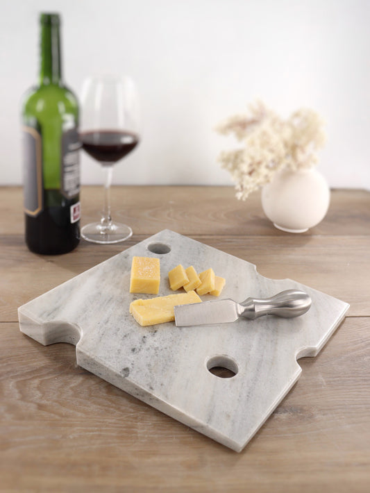 Cheese Slice Platter - White Marble