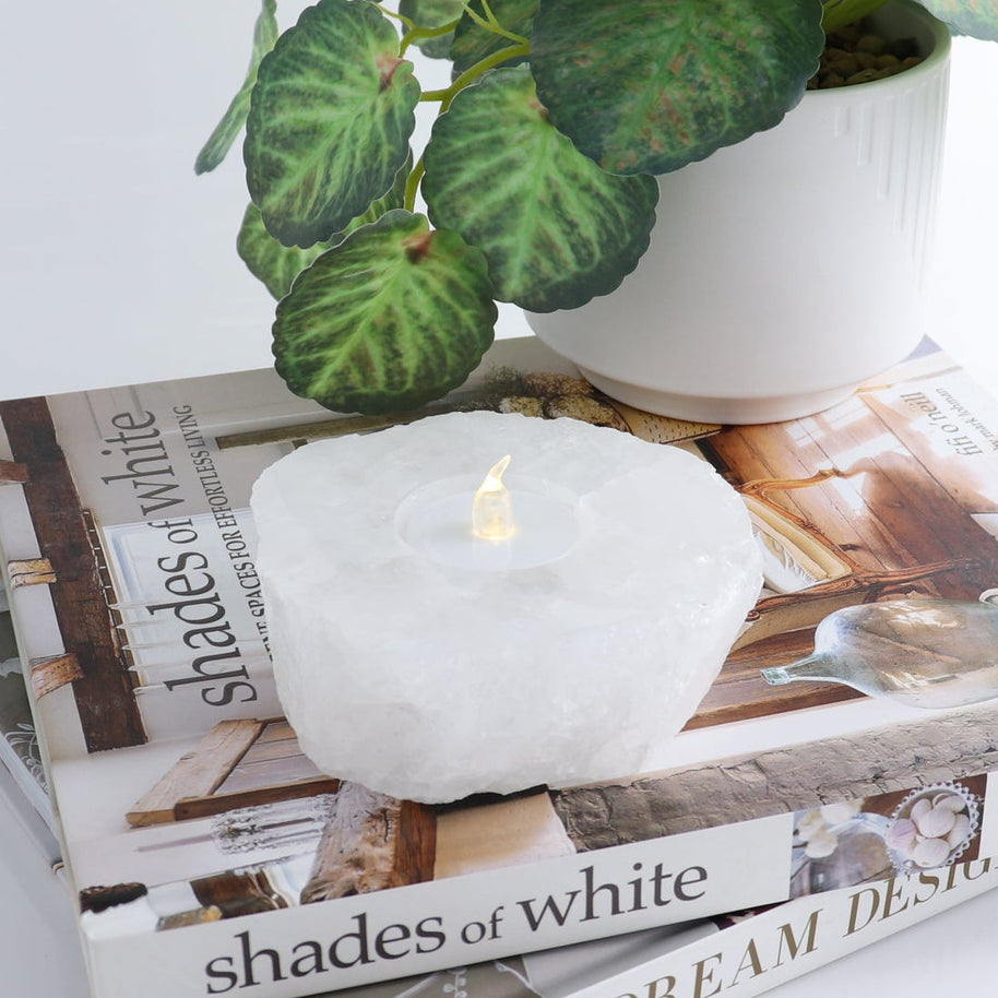 beautiful quartz candle holder, quartz home decor