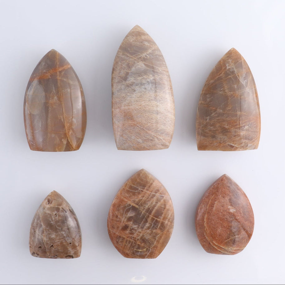 Peach Moonstone Freeform Set of 6