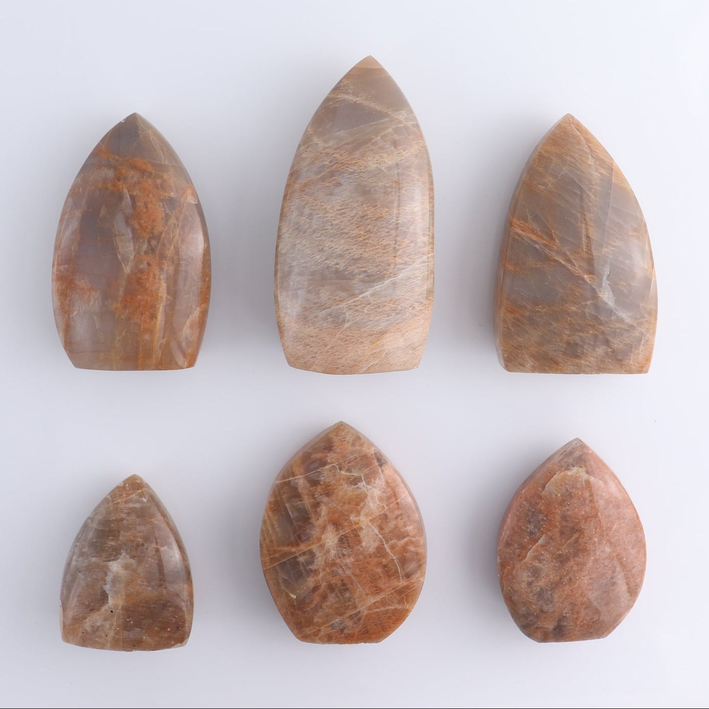 Peach Moonstone Freeform Set of 6