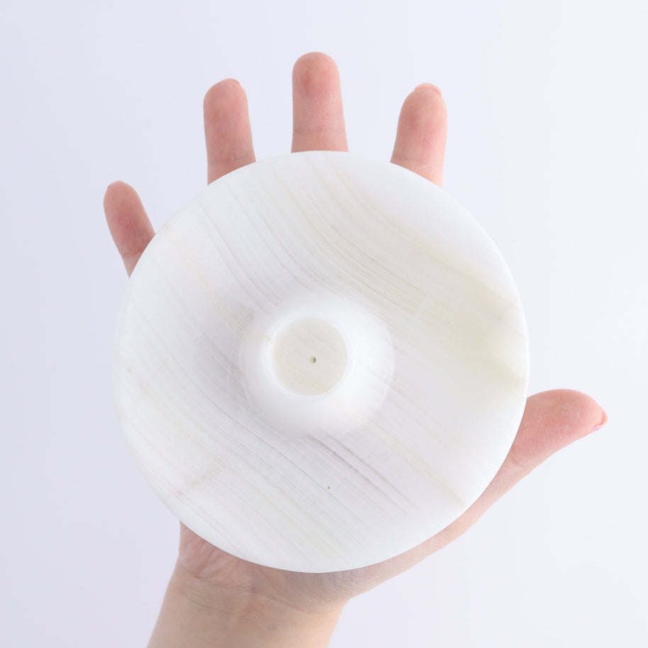 One White Onyx Palo Santo and Incense Holder