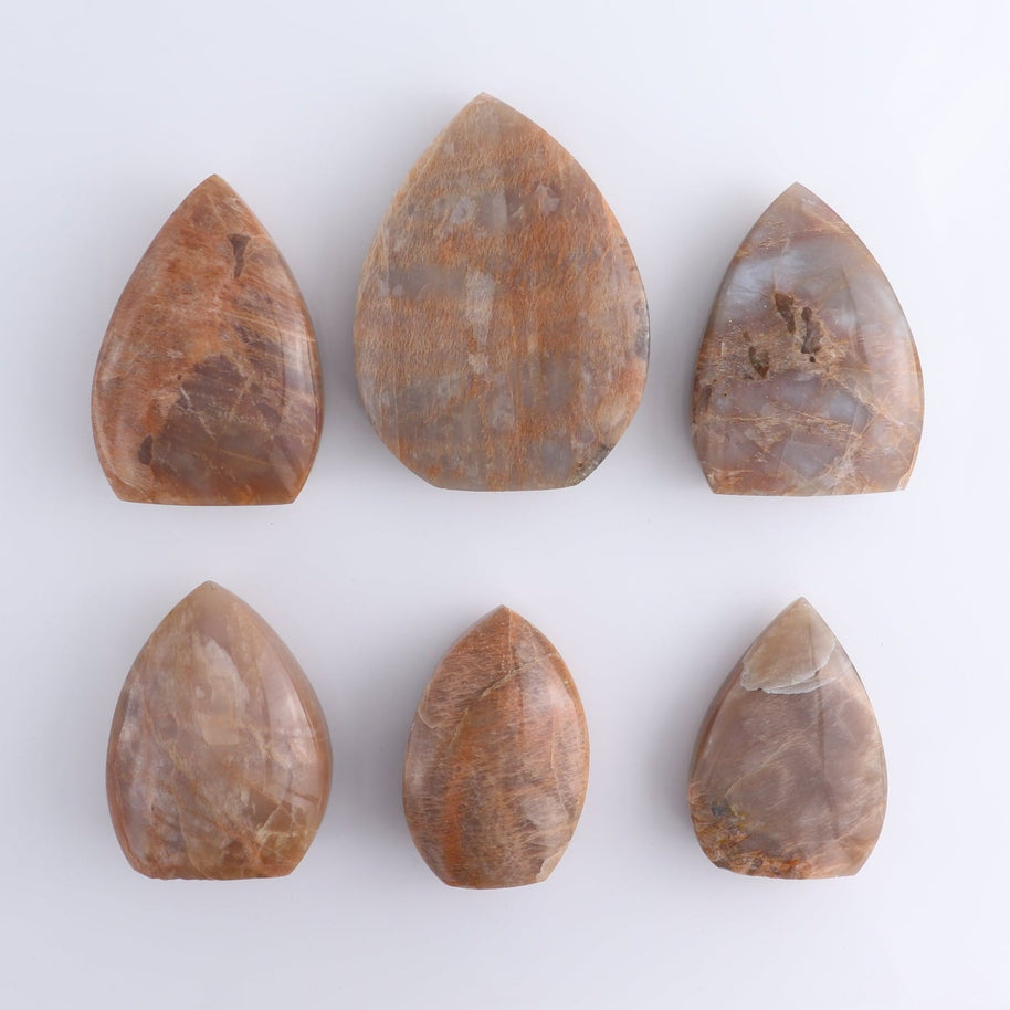 Peach Moonstone Freeform Set of 6