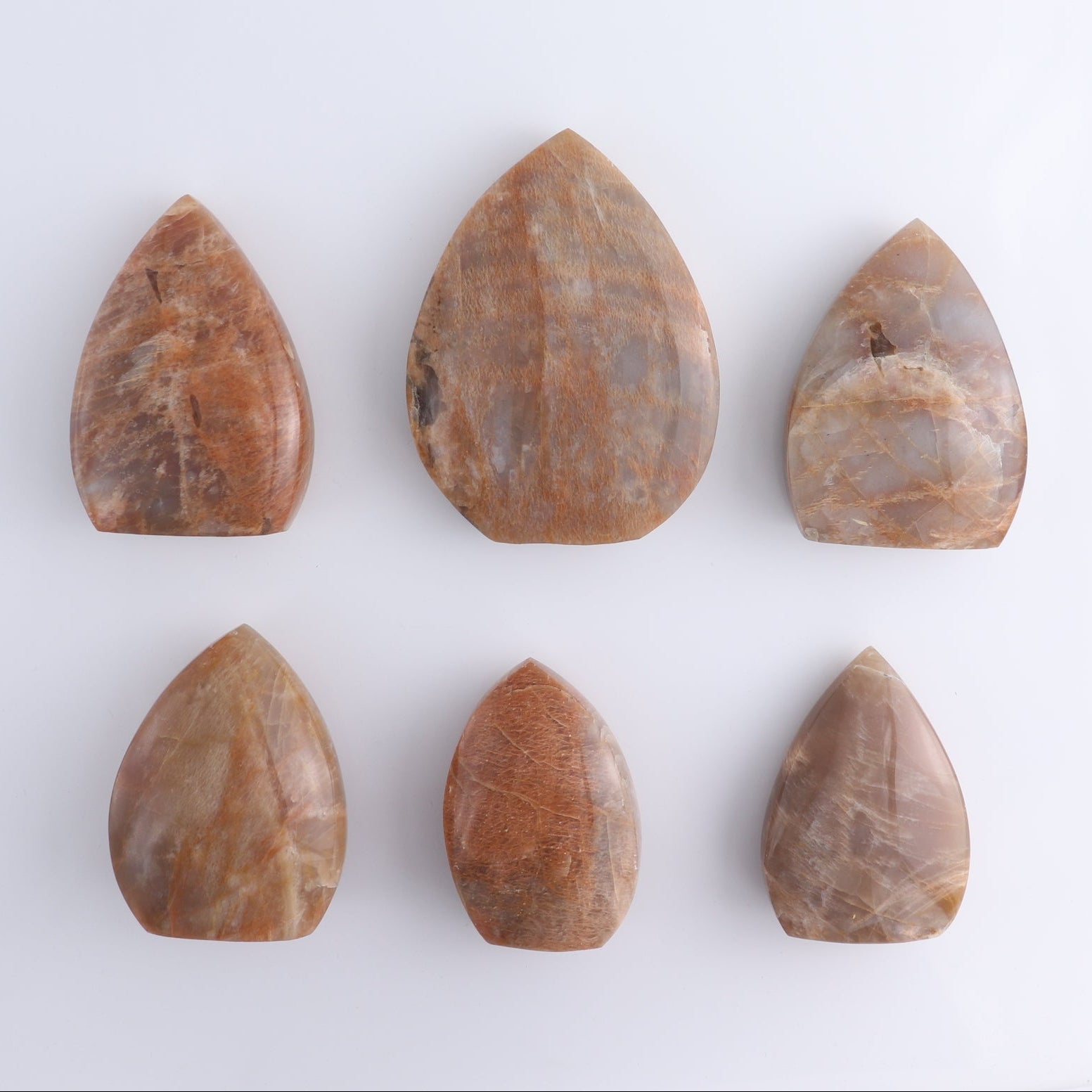 Peach Moonstone Freeform Set of 6