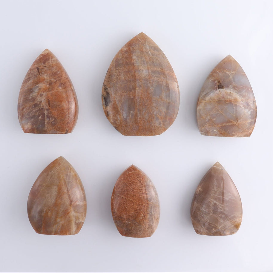 Peach Moonstone Freeform Set of 6
