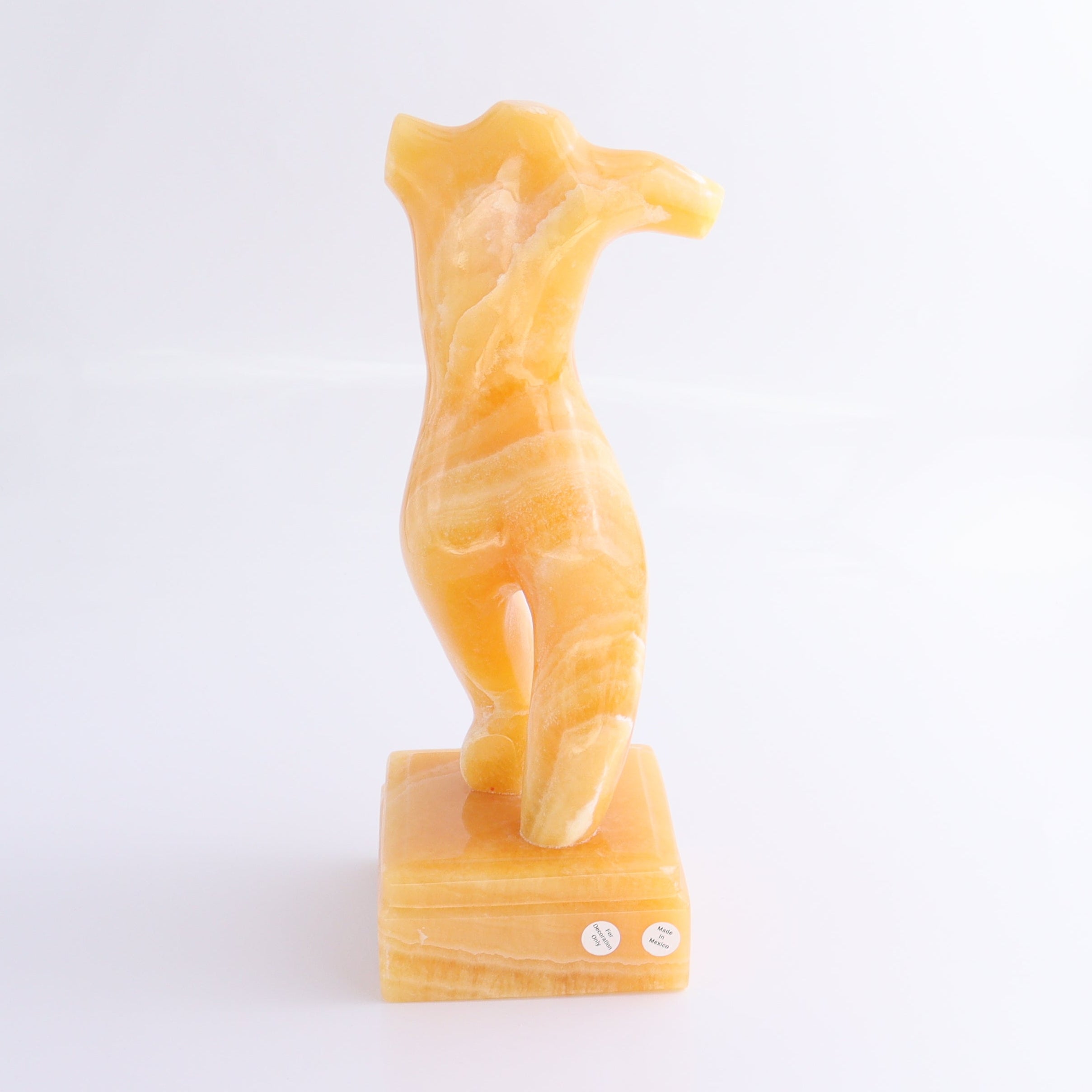 Female Torso Statue Mexican Orange Onyx/Calcite