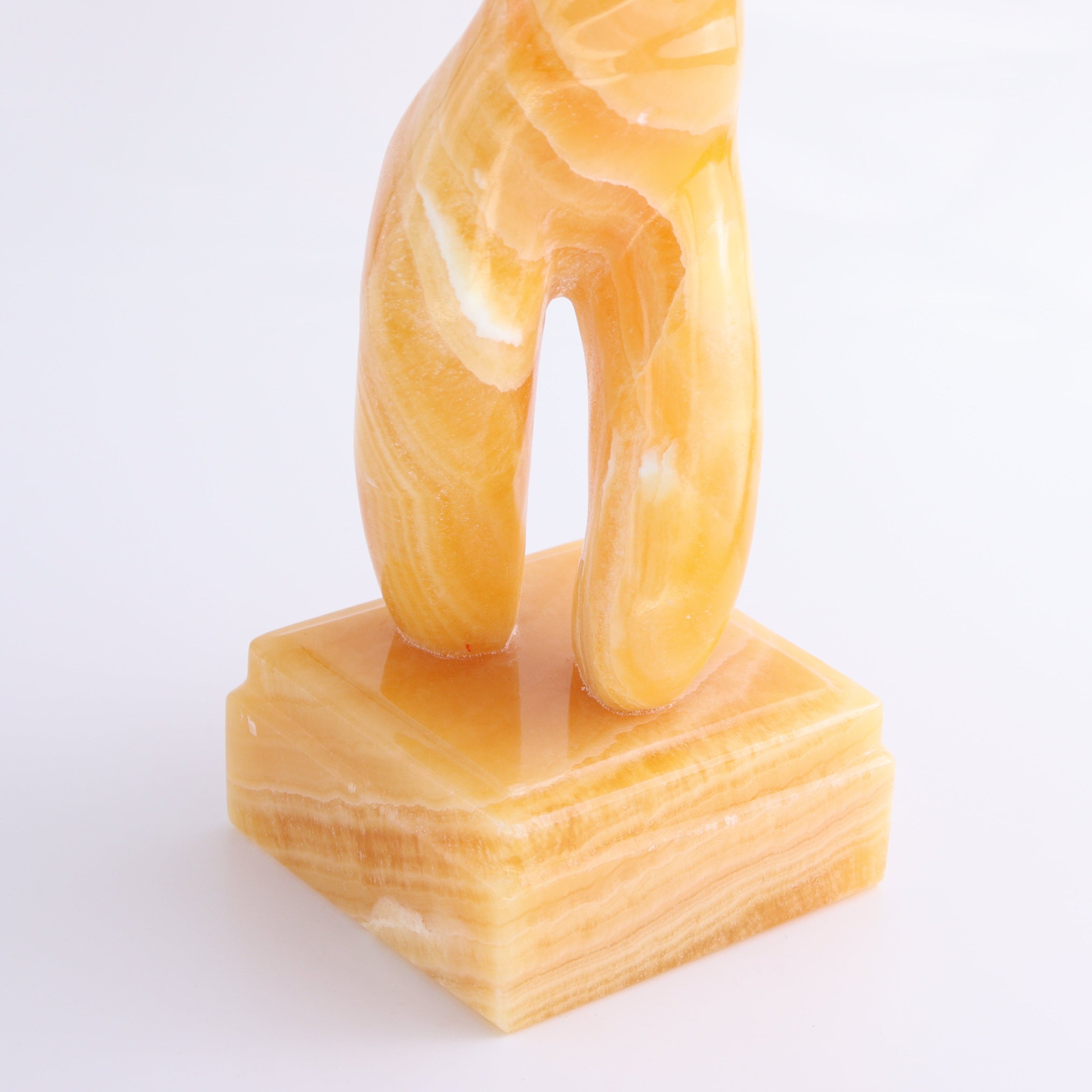 Female Torso Statue Mexican Orange Onyx/Calcite