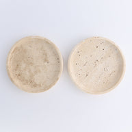 One Travertine Round Dish Small