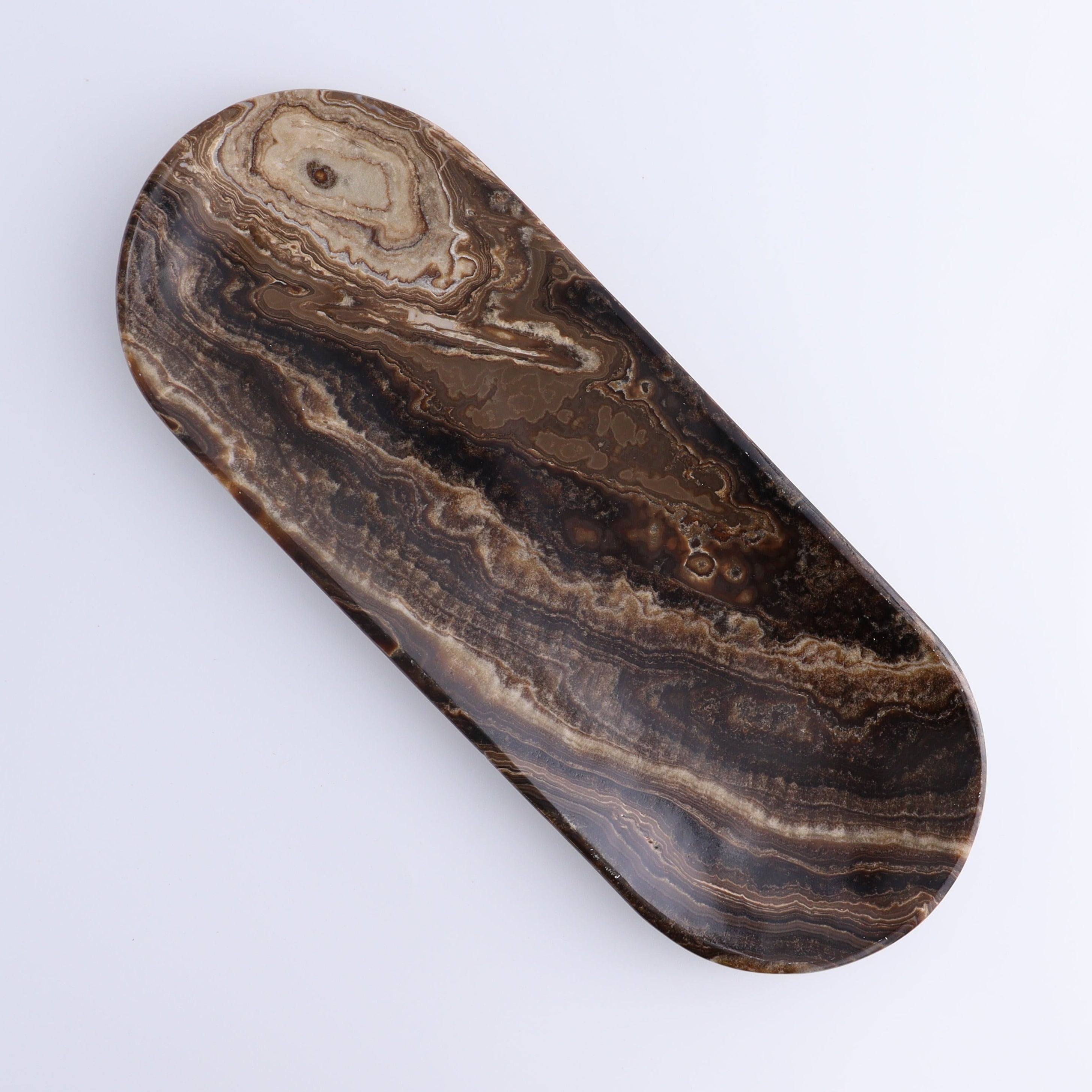 One Chocolate Onyx Oval Dish