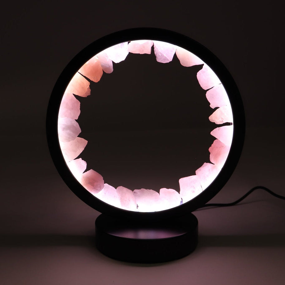 One Rose Quartz Round Lamp