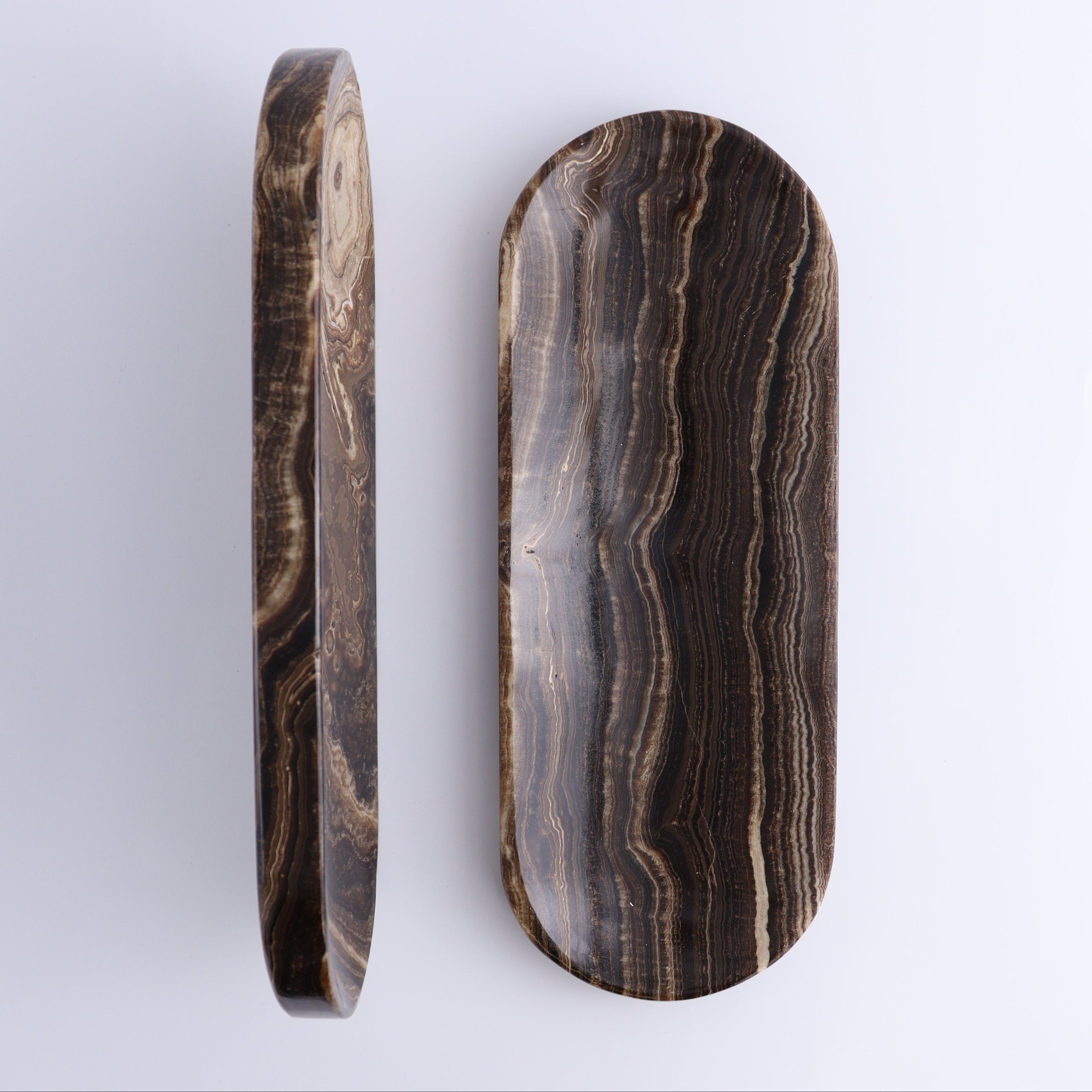 One Chocolate Onyx Oval Dish