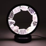 One Selenite Round Lamp