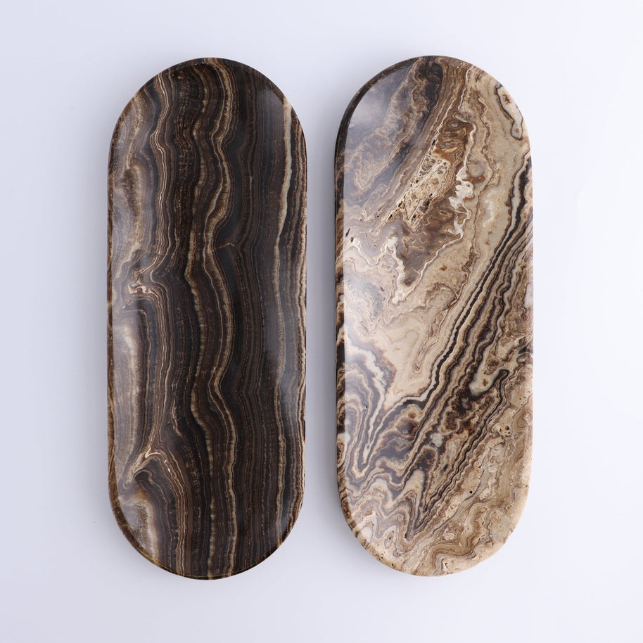 One Chocolate Onyx Oval Dish