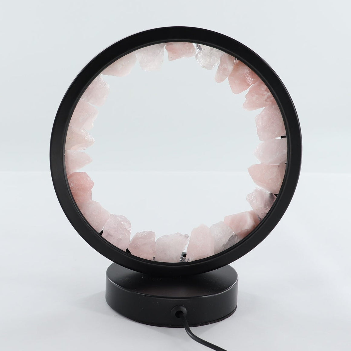 One Rose Quartz Round Lamp