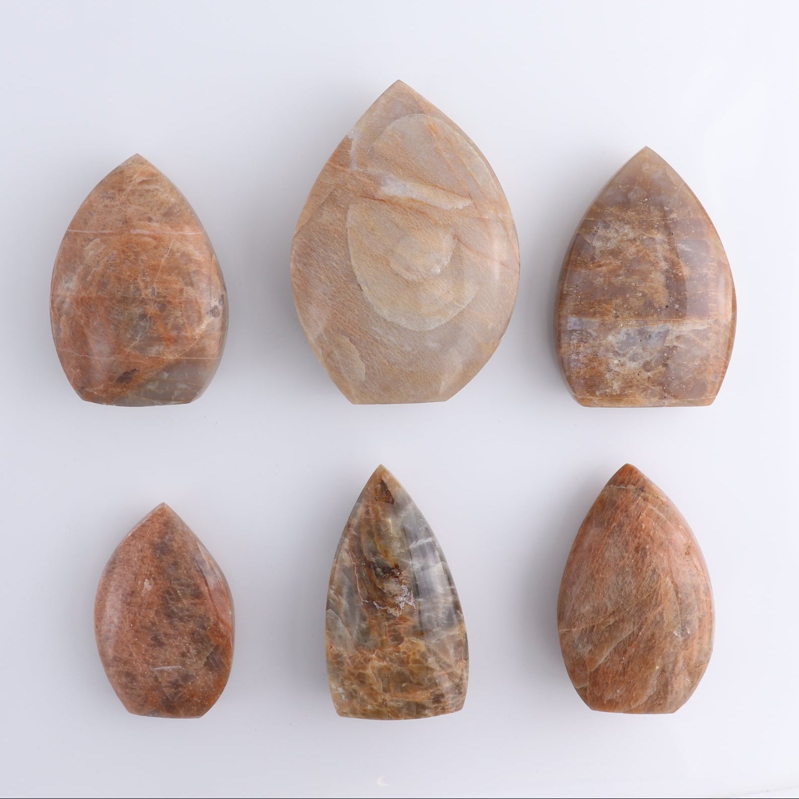 Peach Moonstone Freeform Set of 6