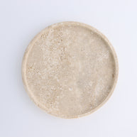 One Travertine Round Dish Large