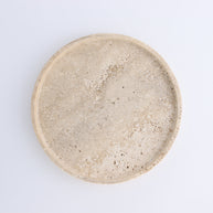 One Travertine Round Dish Large