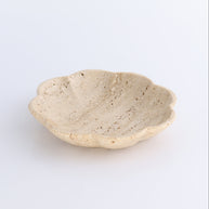 One Travertine Scalloped Dish 14 cm