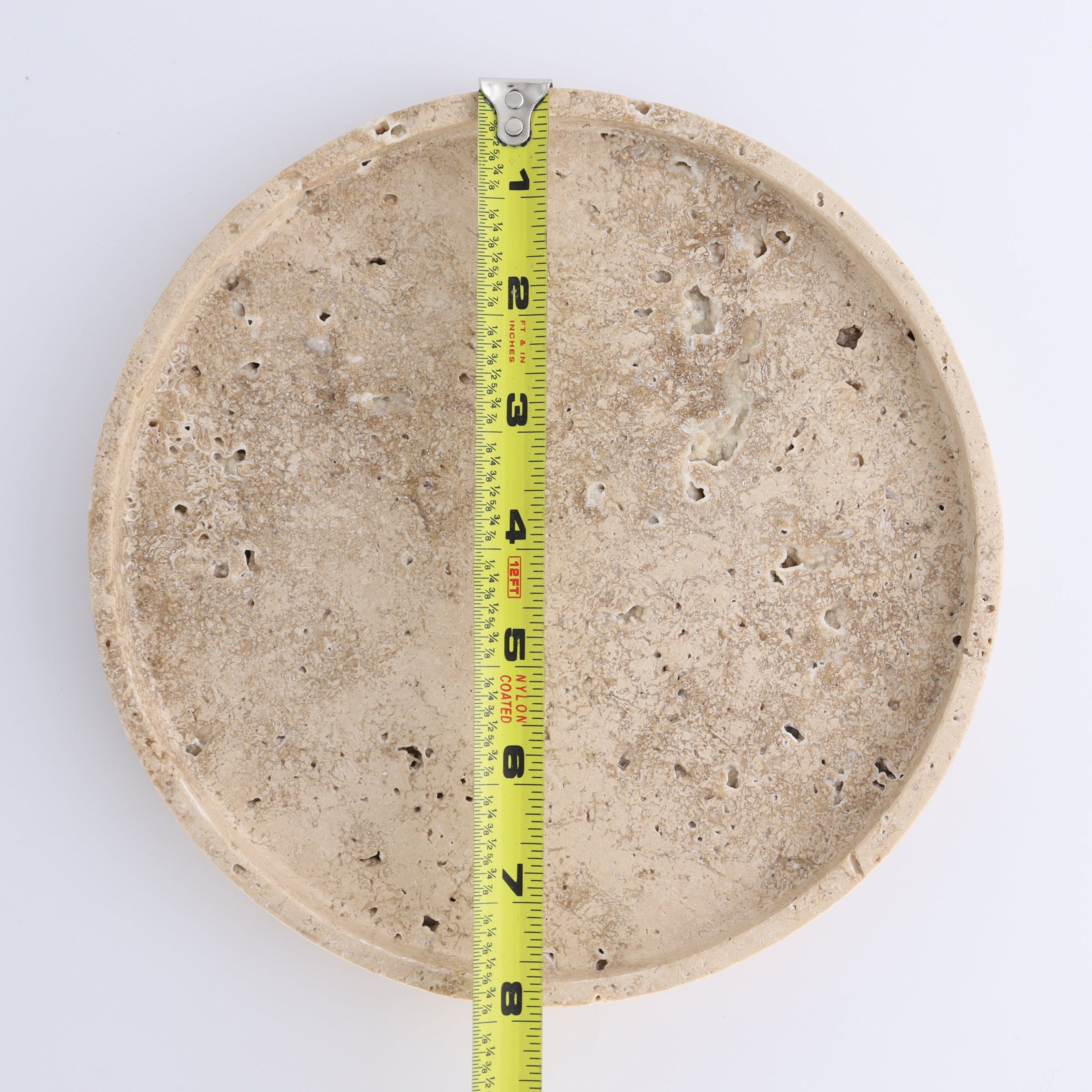 One Travertine Round Dish Large