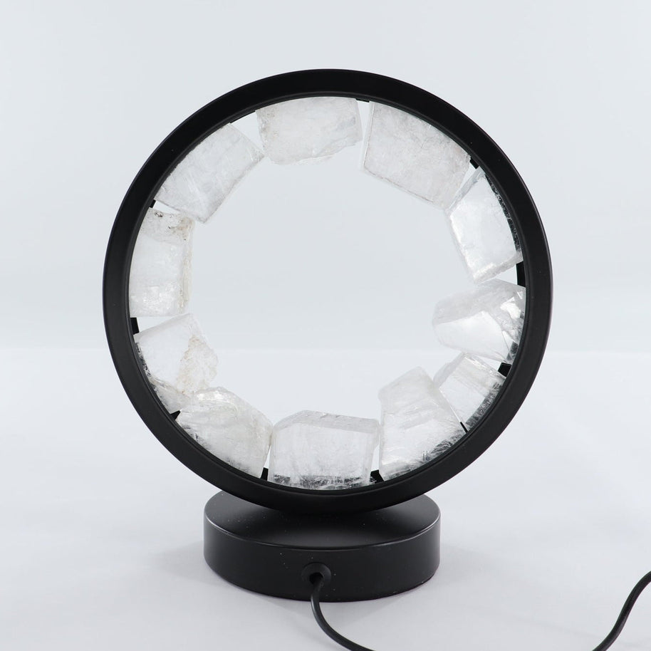 One Selenite Round Lamp