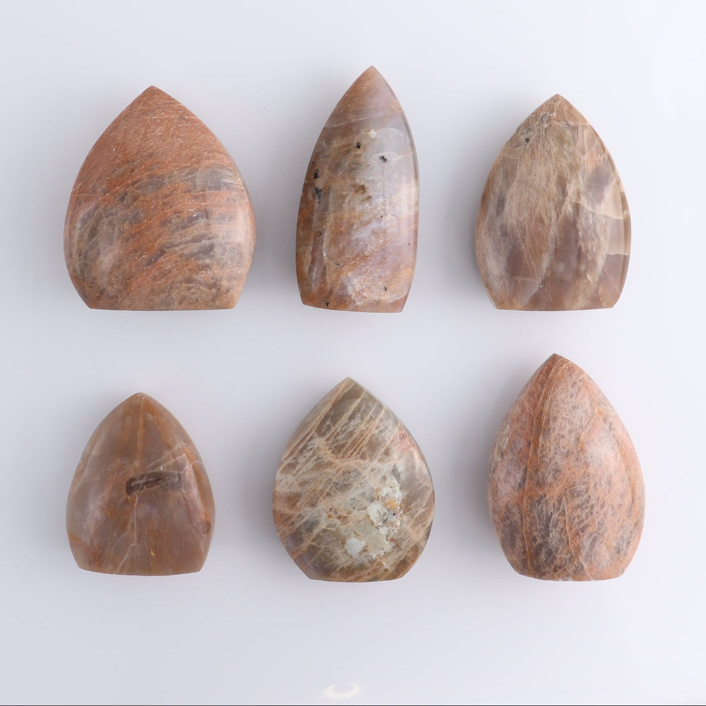 Peach Moonstone Freeform Set of 6