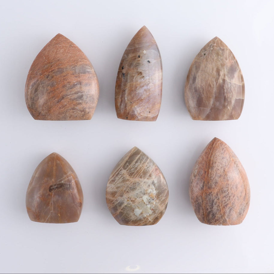 Peach Moonstone Freeform Set of 6