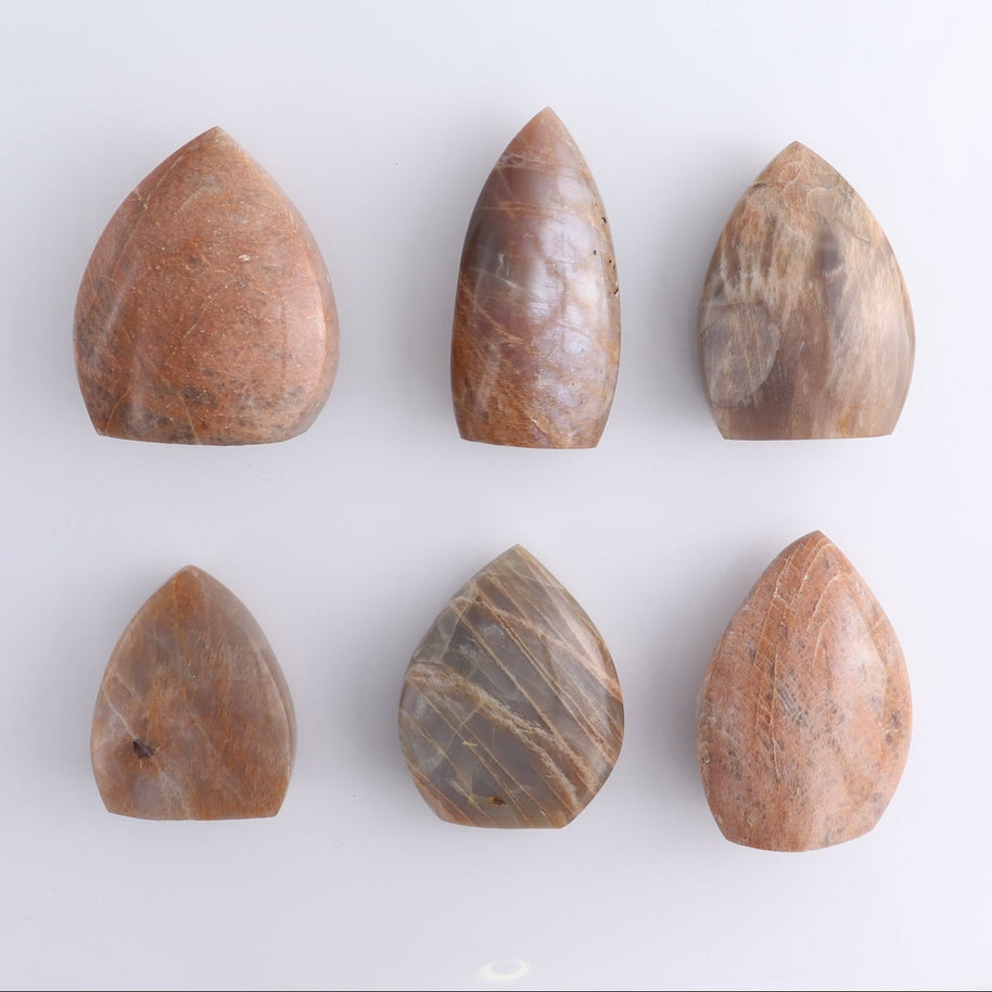 Peach Moonstone Freeform Set of 6