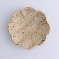 One Travertine Scalloped Dish 14 cm