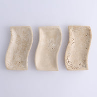 One Travertine Wavy Dish Small