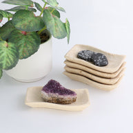One Travertine Wavy Dish Small