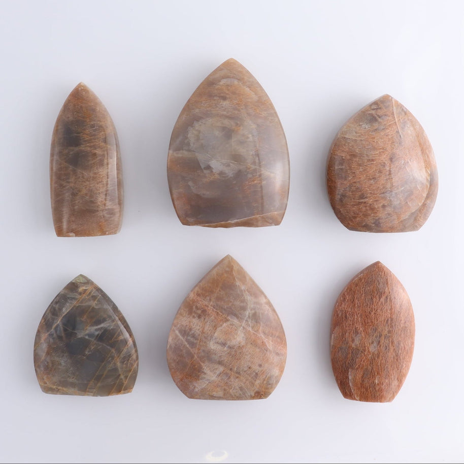 Peach Moonstone Freeform Set of 6