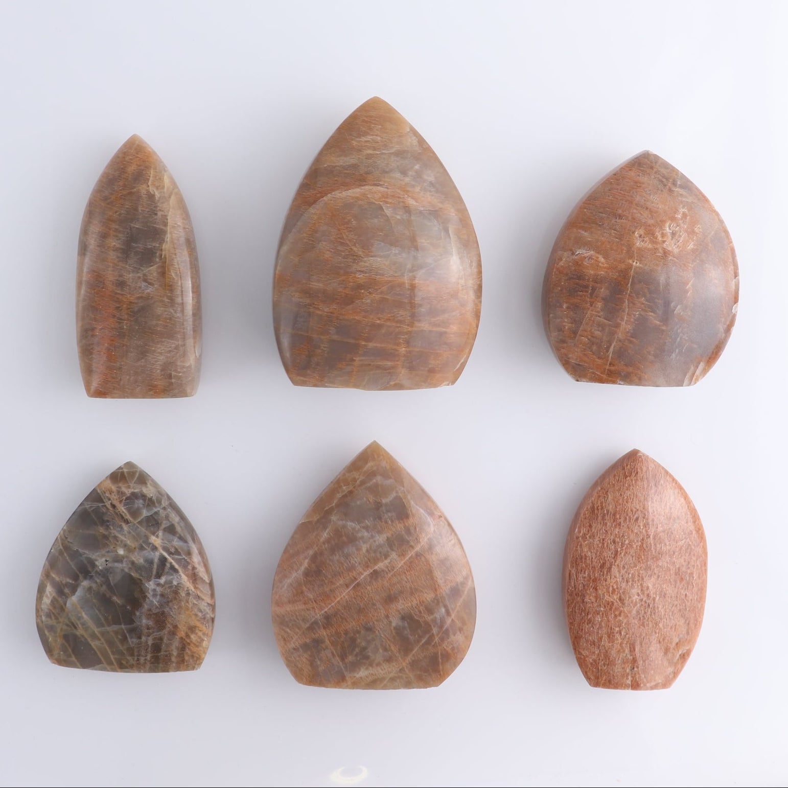 Peach Moonstone Freeform Set of 6