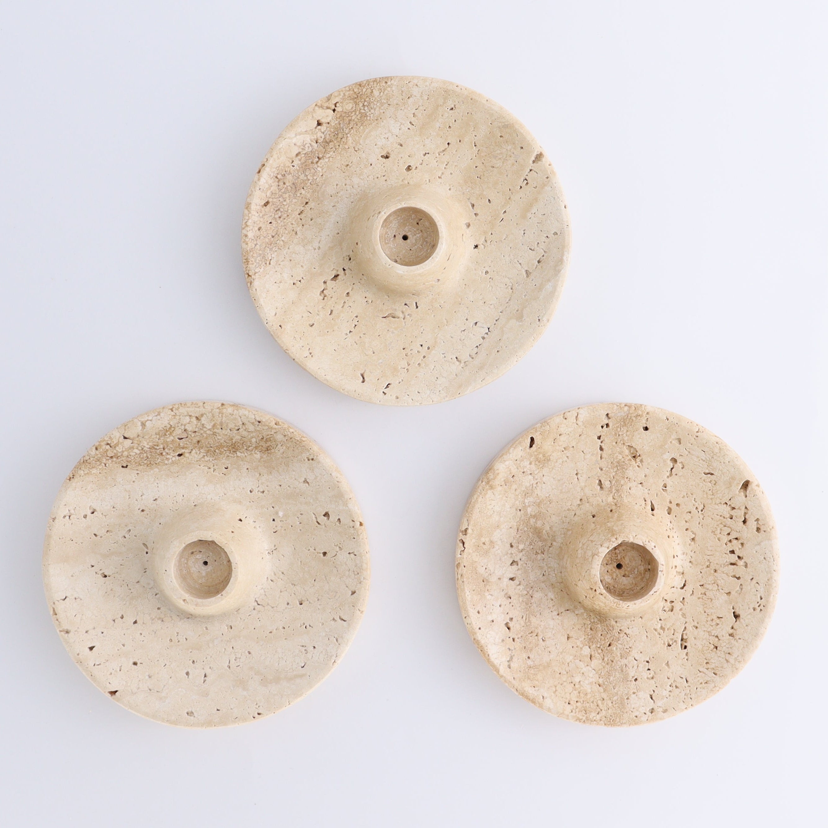 One Travertine Palo Santo/Incense/Candle Holder