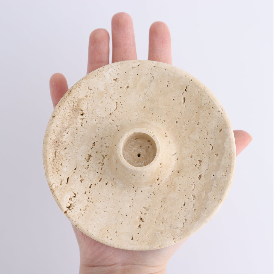 One Travertine Palo Santo/Incense/Candle Holder