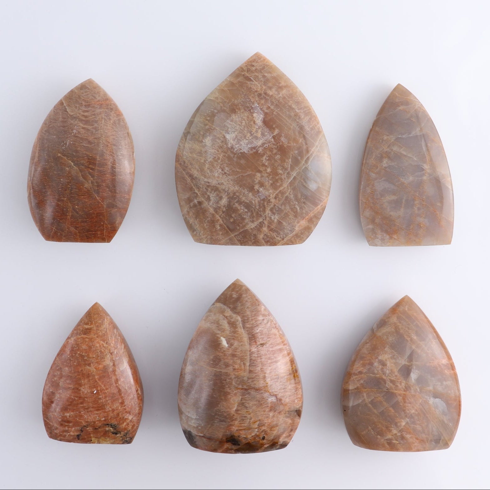 Peach Moonstone Freeform Set of 6