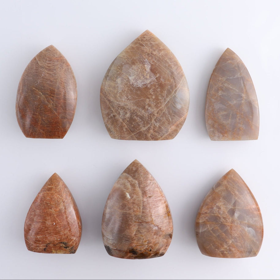 Peach Moonstone Freeform Set of 6