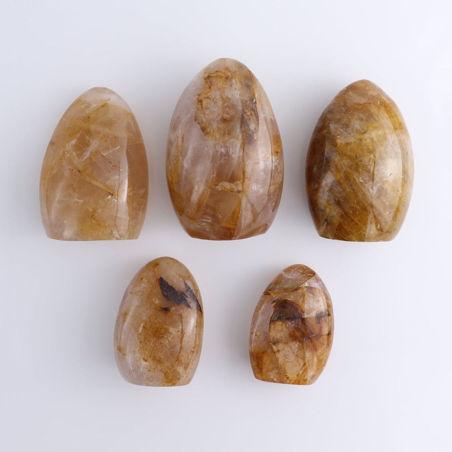Golden Hematite Quartz Freeforms Set of 5