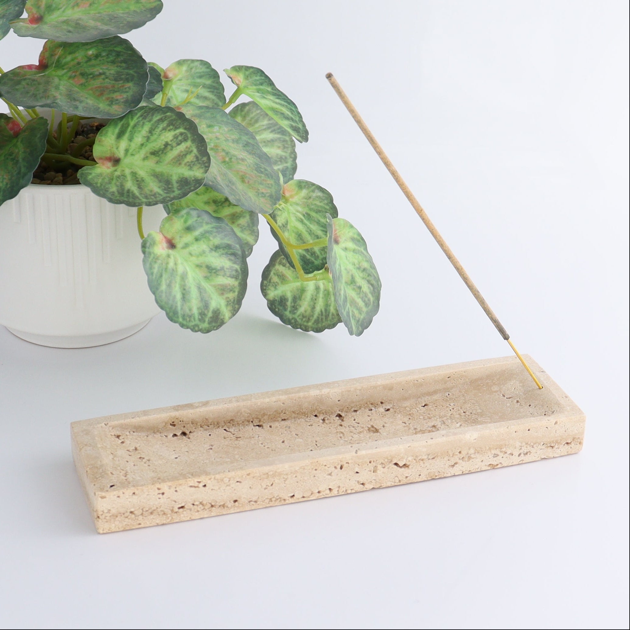 One Travertine Incense Holder