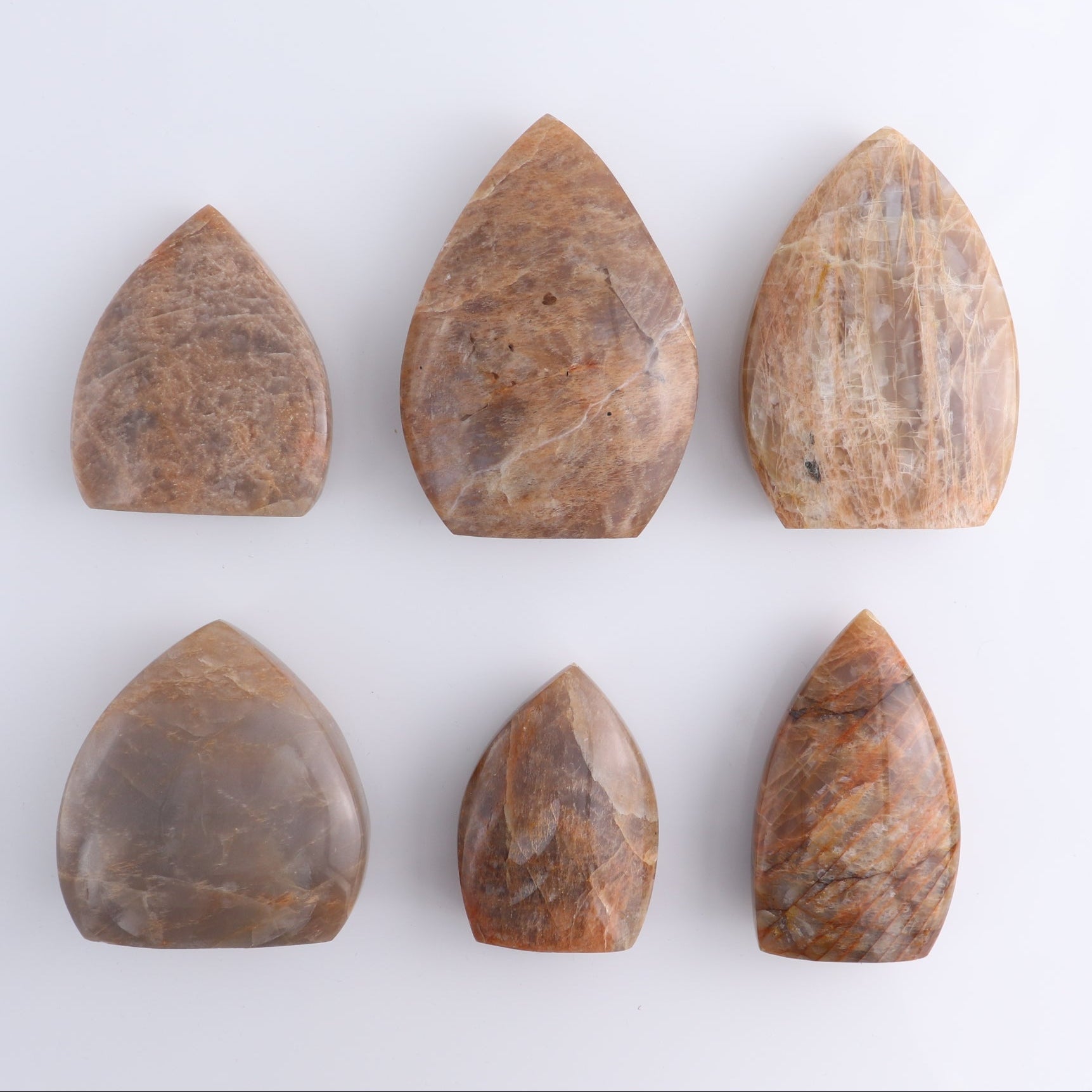 Peach Moonstone Freeform Set of 6