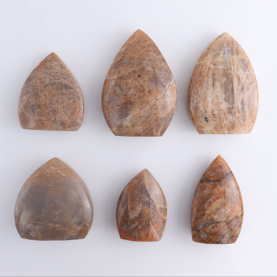 Peach Moonstone Freeform Set of 6