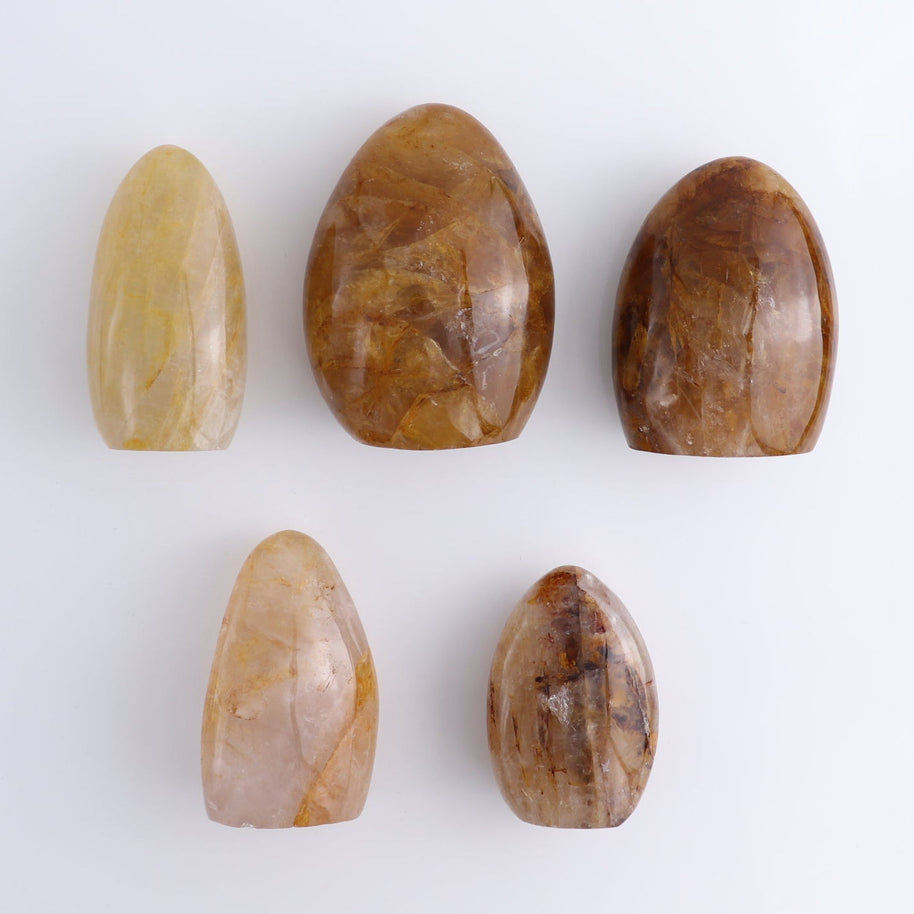 Golden Hematite Quartz Freeforms Set of 5
