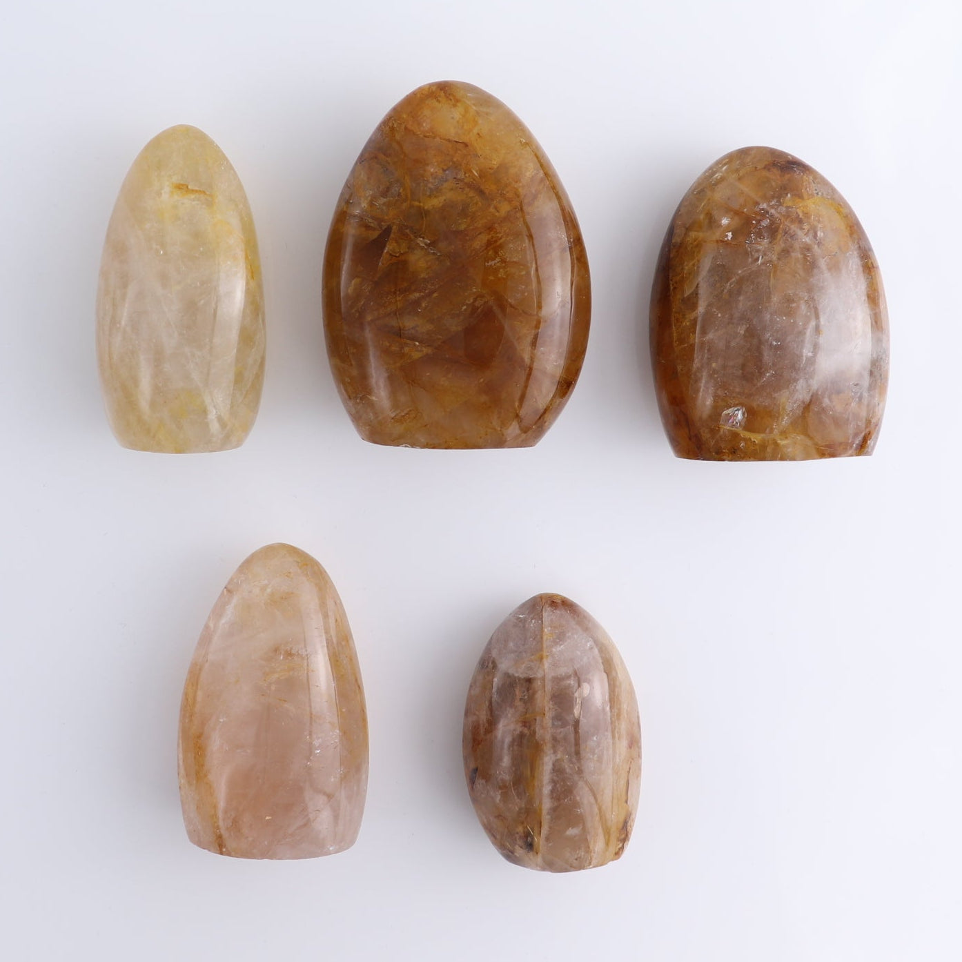 Golden Hematite Quartz Freeforms Set of 5
