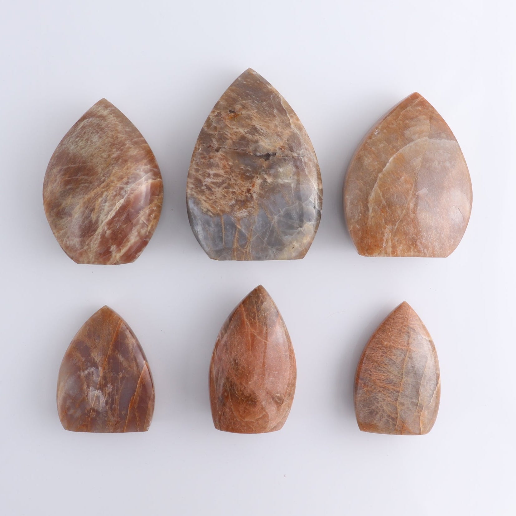 Peach Moonstone Freeform Set of 6