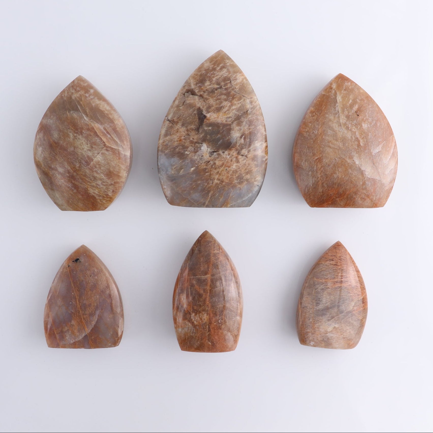 Peach Moonstone Freeform Set of 6