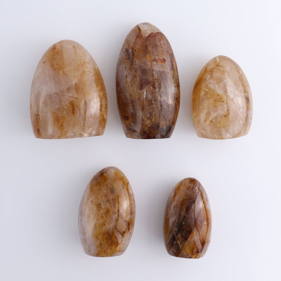 Golden Hematite Quartz Freeforms Set of 5