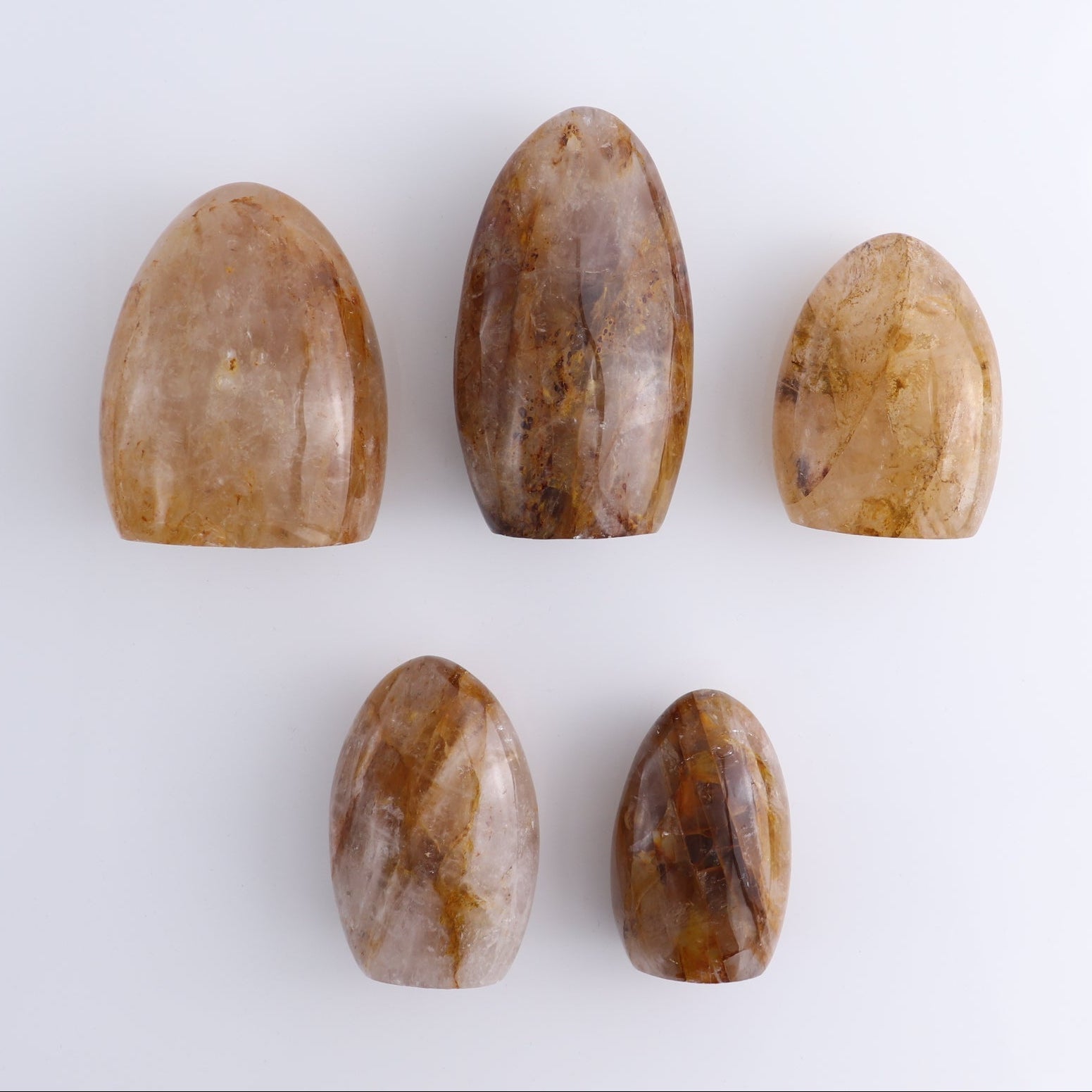 Golden Hematite Quartz Freeforms Set of 5