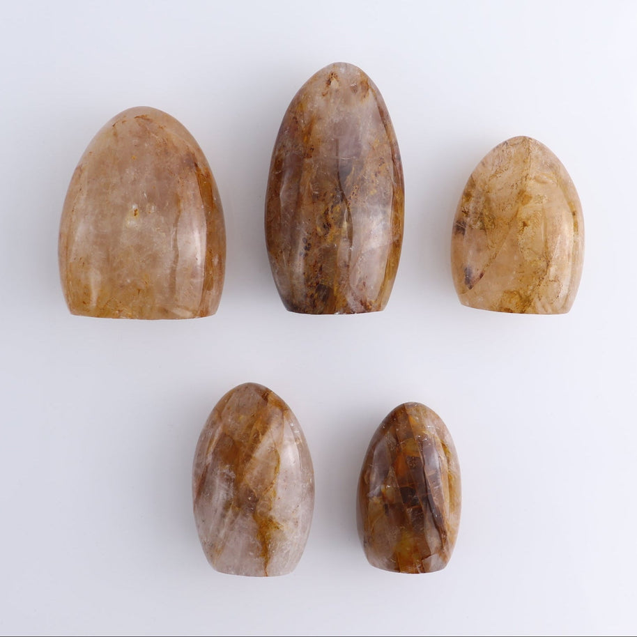 Golden Hematite Quartz Freeforms Set of 5