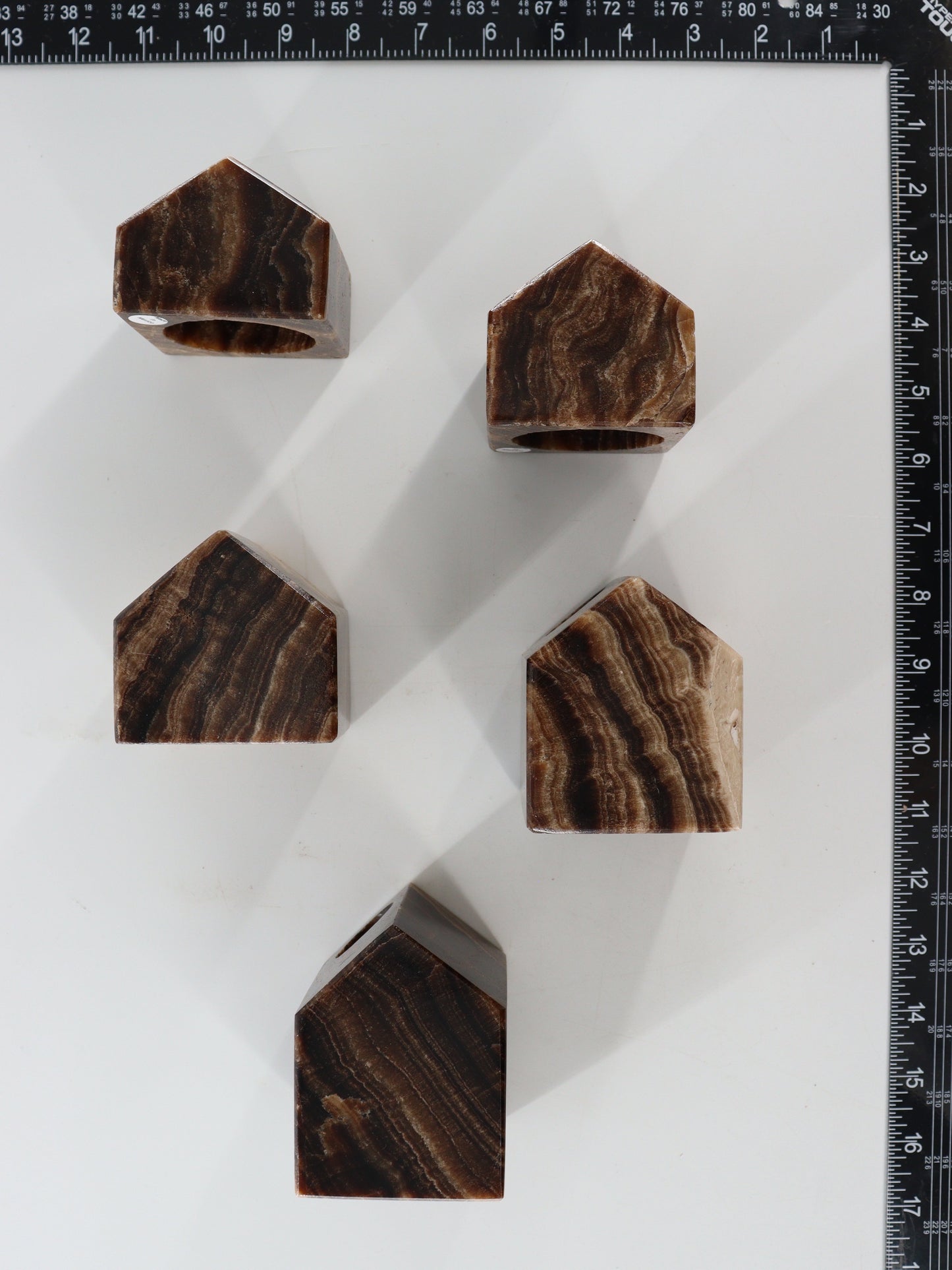 Chocolate Onyx House Candle Holders Set of 5