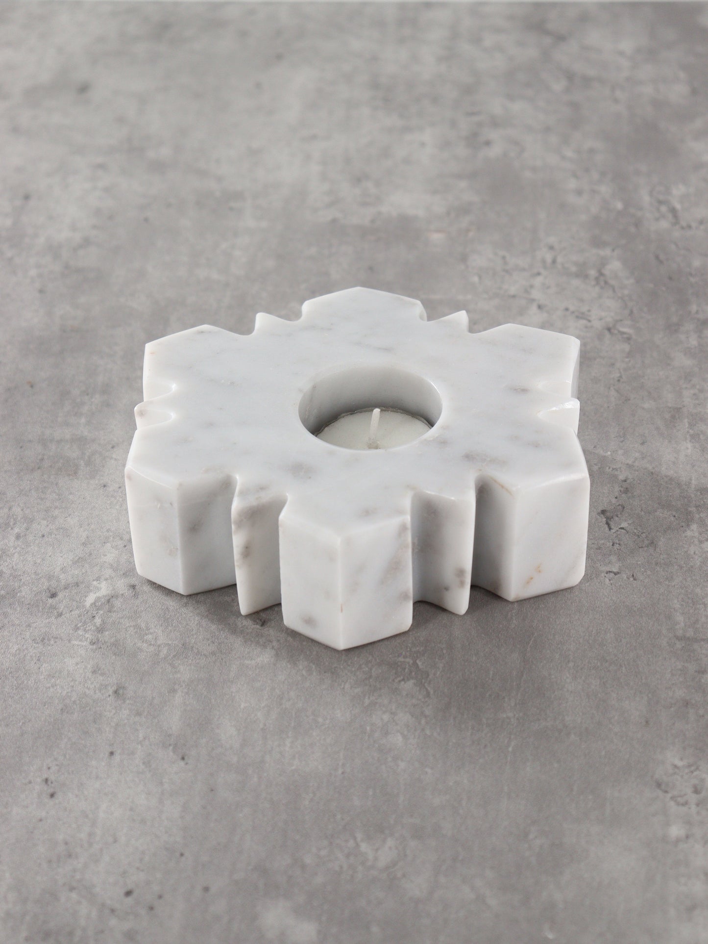 Marble Snowflake Candle Holders Set of 5