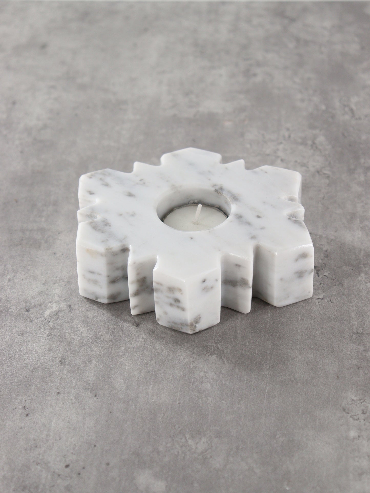 Marble Snowflake Candle Holders Set of 5