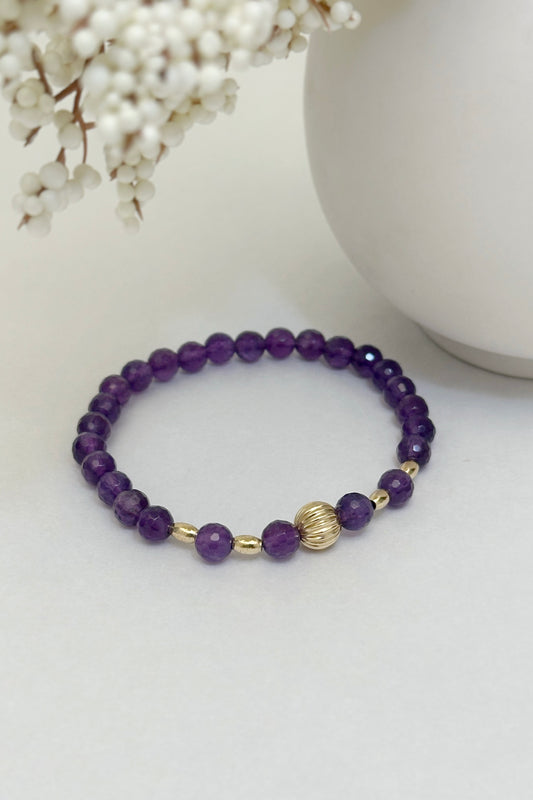 Amethyst Bracelet with 14k Gold Filled Accents